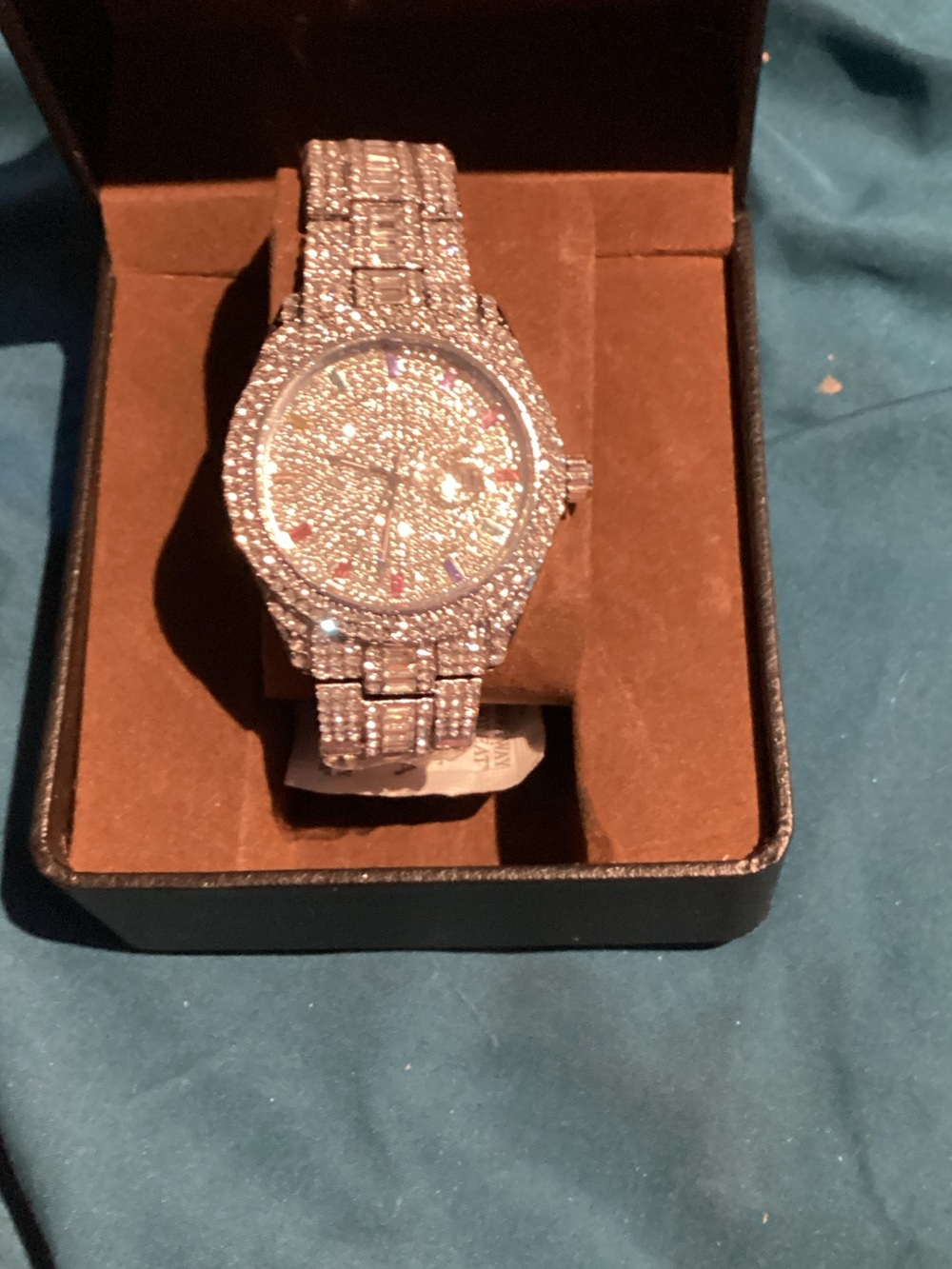 Crystal Pavé Bracelet Watch in Silver